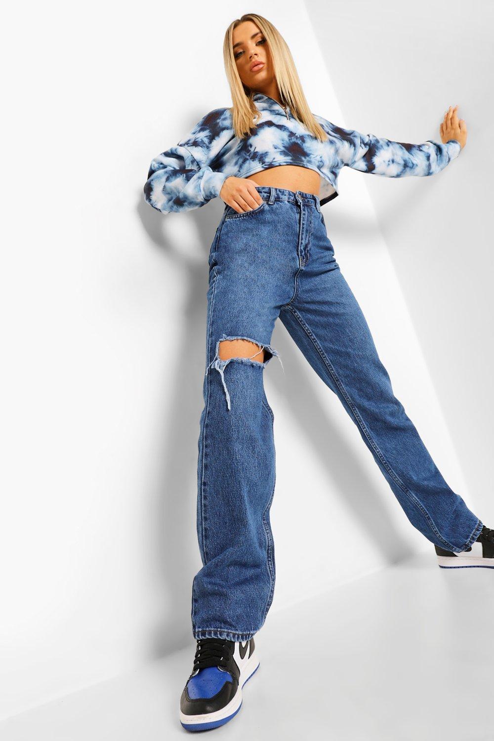 Boohoo ripped boyfriend on sale jeans